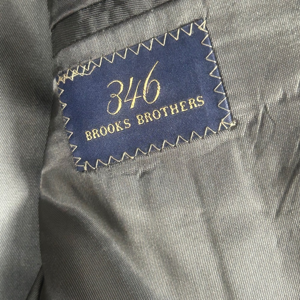 Brooks Brothers 346 Mens Gray‎ Herringbone Two Button Blazer Sport Coat Jacket - Picture 8 of 11